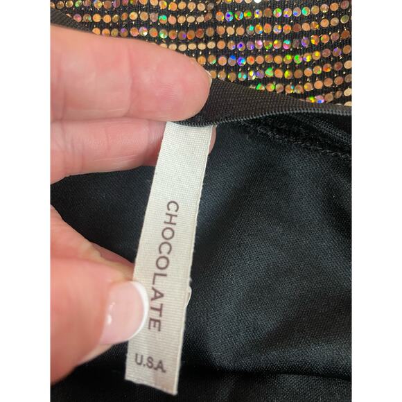 Women's Juniors Large Gold Sequin Sparkle Stretch Mini Skirt EUC - Picture 4 of 10